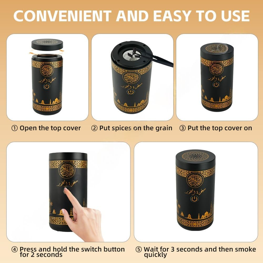 Barakah Flame™ – Portable Qur’an Reciter & Oud Burner
